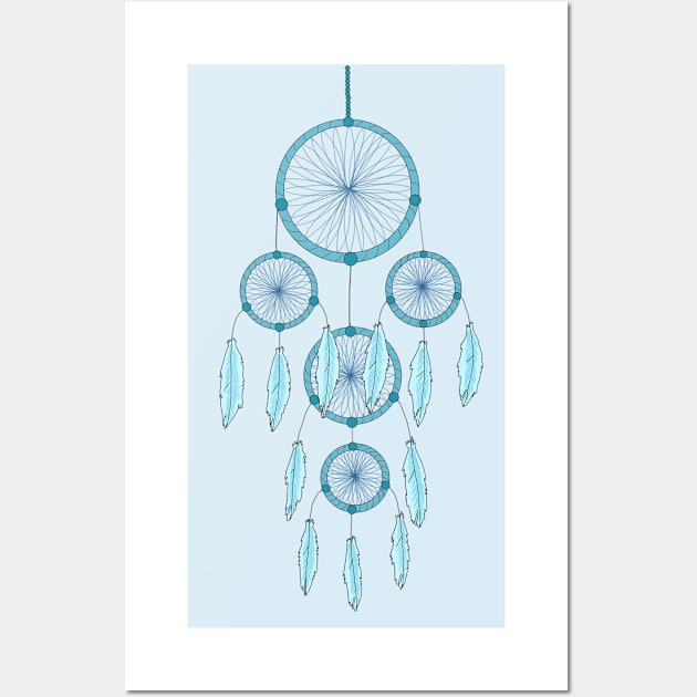 Blue Dreamcatcher Wall Art by Geometrico22